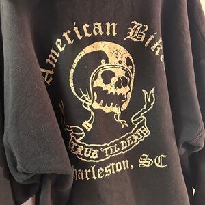 Men's American Biker “True Till Death” Hanes Cotton Blend Jacket Size XL